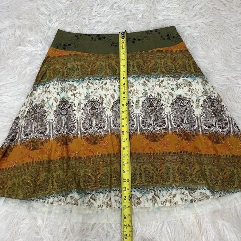 Lucy Lucy Love Vintage Y2K Paisley Ombré Handkerchief Midi Skirt Large Cotton - Picture 6 of 12